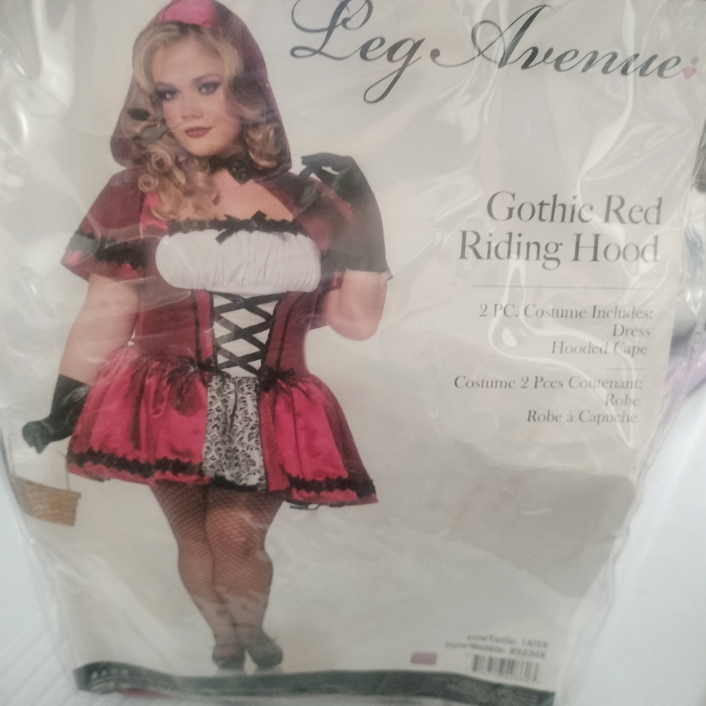 NEW Leg Avenue Sexy Gothic Red Riding Hood Costume 1X 2 X Cosplay - Picture 5 of 9